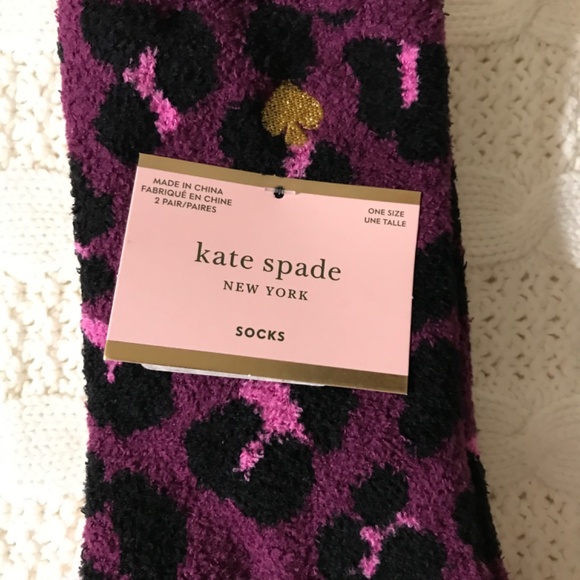 NWT Kate Spade Non-Slip Fuzzy Socks x 2 - Picture 5 of 5